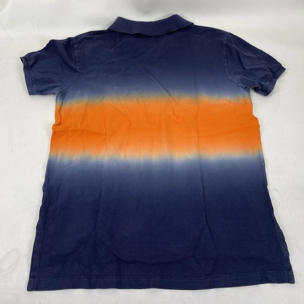 Ralph‎ Lauren Custom Fit Big Pony Ombre Tie Dye Shirt Polo Mens L Blue Orange